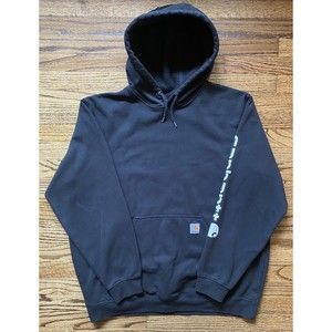 Carhartt Original Fit Hoodie Men Size XL Black Longsleeve Pullover Sweatshirt
